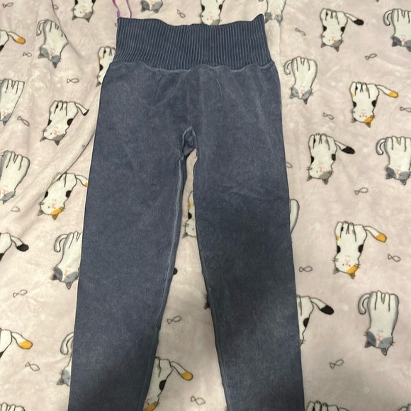 Popflex Blue Denim Seamless Leggings CurveFlex - Picture 1 of 7